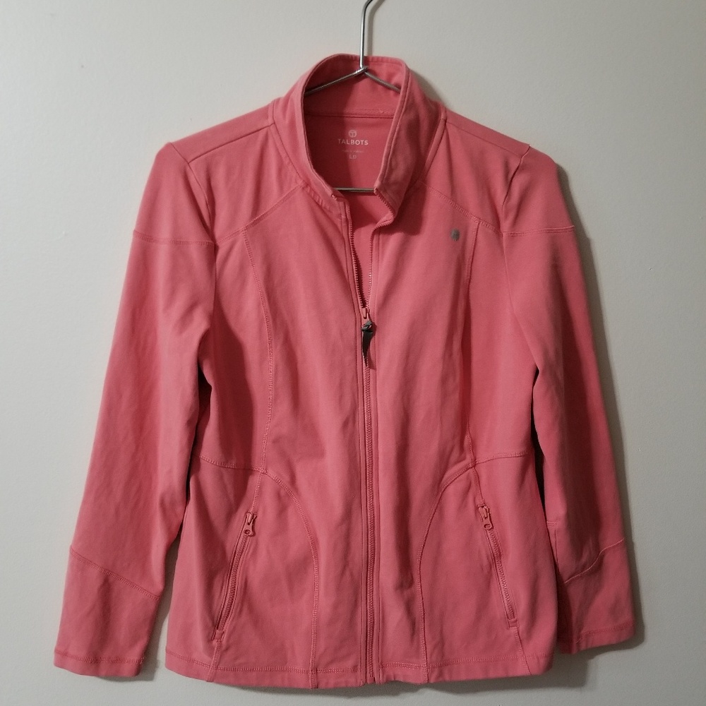 TALBOTS - jogger zip front jogger jacket front pockets